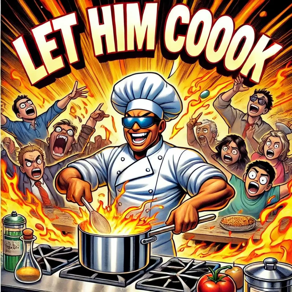 Visual representation of someone cooking