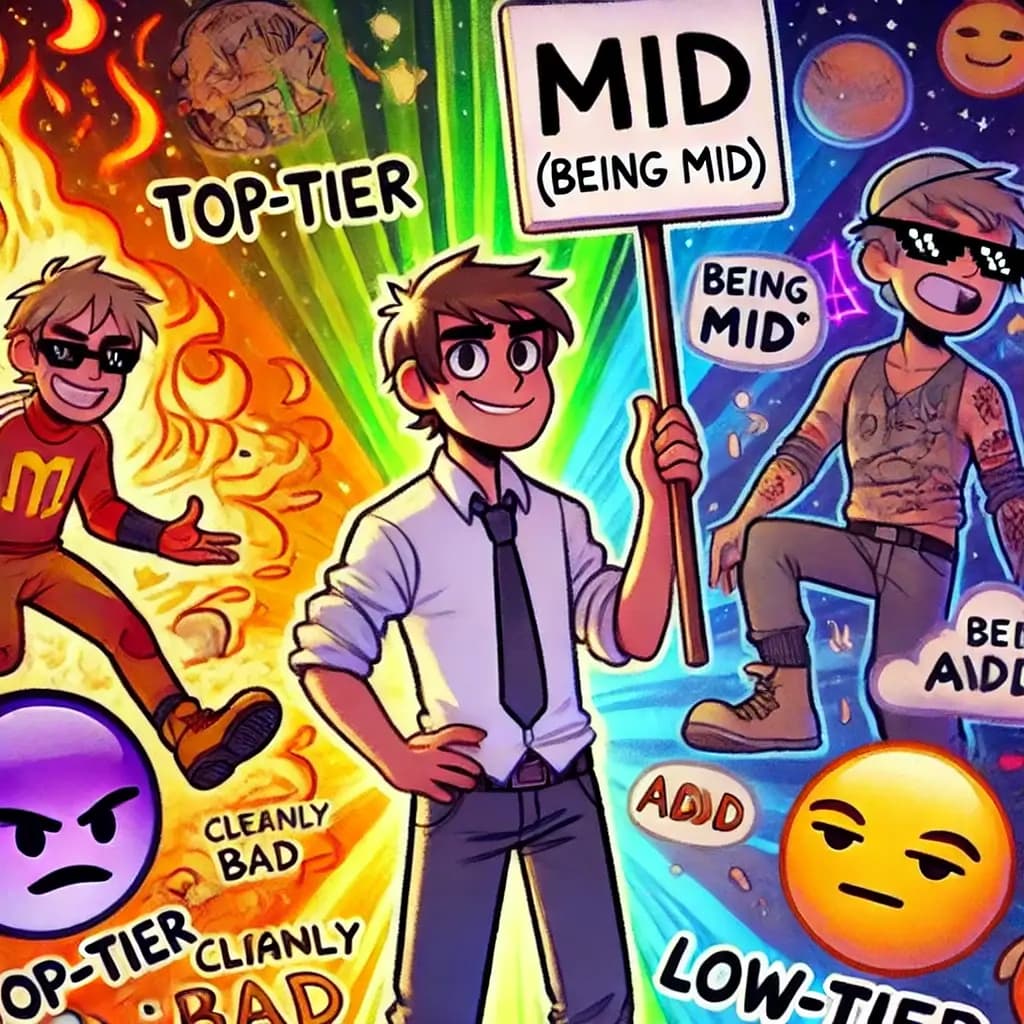 Visual representation of something being mid